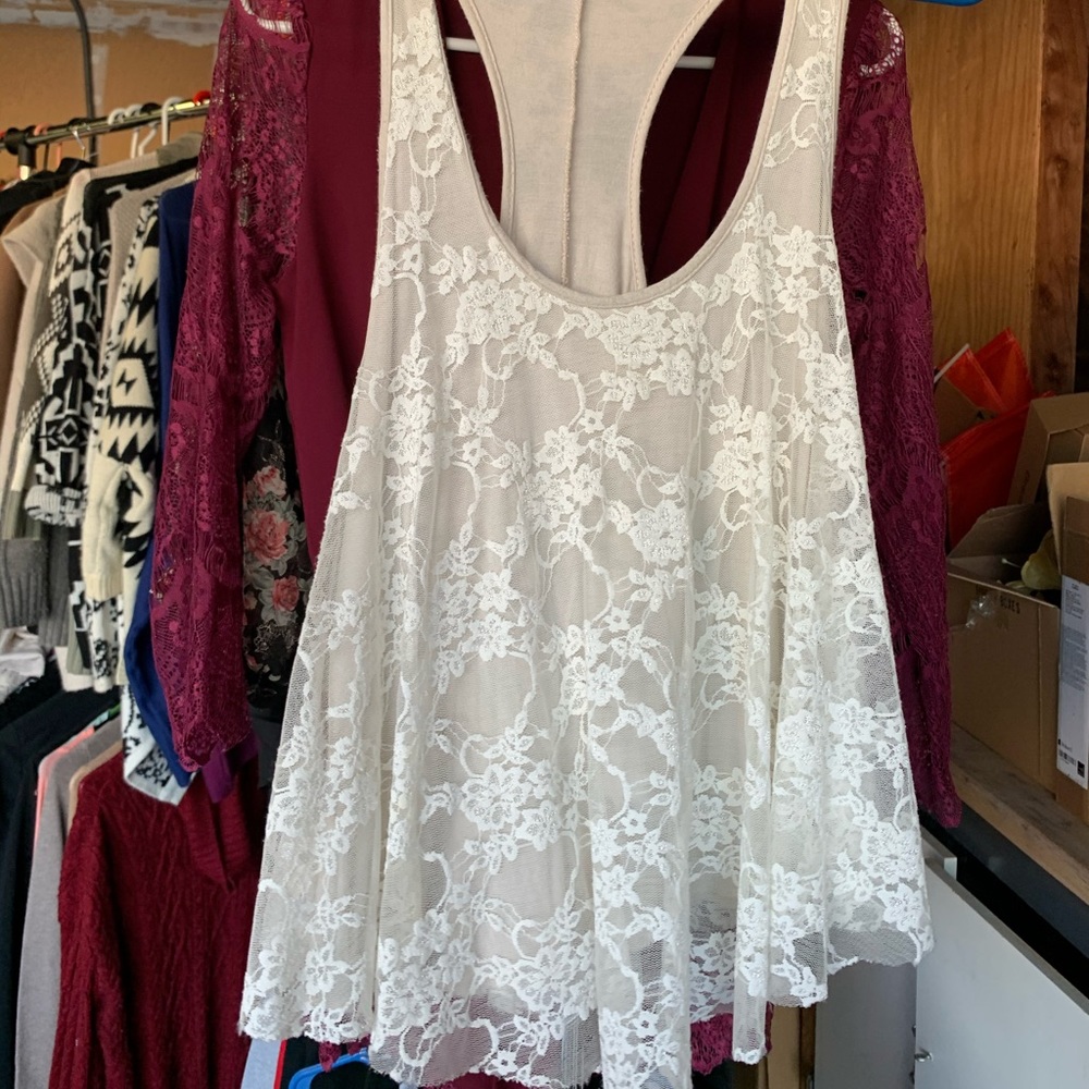 Racer back crop top lace